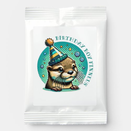 Otter Themed Blue Boys Birthday Personalized Hot Chocolate Drink Mix