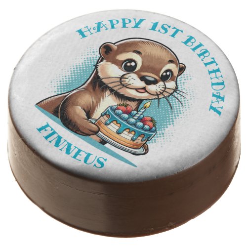 Otter Themed Boys First Birthday Personalized Chocolate Covered Oreo