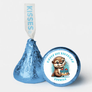 Otter Themed Boy's First Birthday Personalized Hershey®'s Kisses®