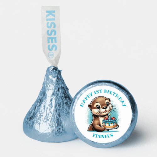 Otter Themed Boys First Birthday Personalized Hersheys Kisses