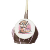 Otter Themed Girl's Birthday Party Photo Cake Pops (Front)