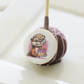 Otter Themed Girl's Birthday Party Photo Cake Pops (Front Insitu)
