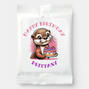 Otter Themed Girl's Birthday Party Photo Lemonade Drink Mix
