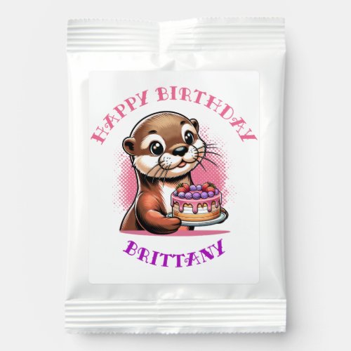 Otter Themed Girls Birthday Party Photo Lemonade Drink Mix
