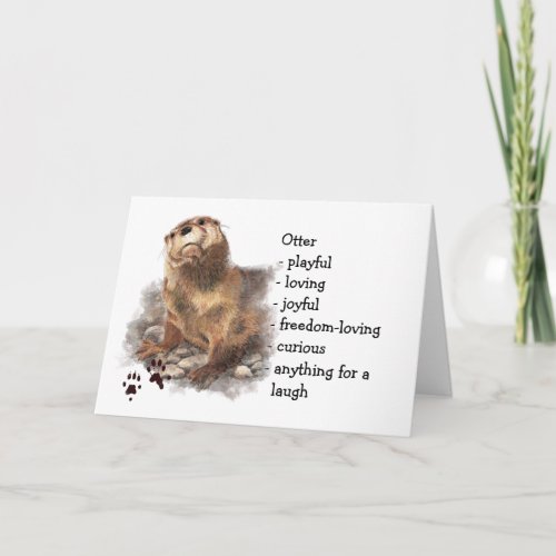Otter Totem Animal Guide Funny Birthday Card