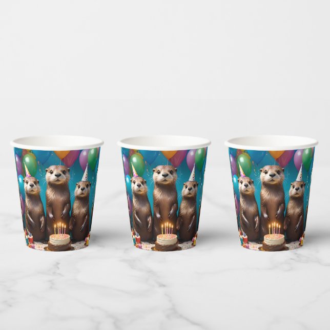 Otter Triplets Birthday Party, Paper Cups (Multi)