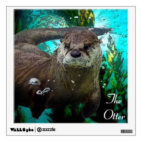 Otter Underwater Wall Decal