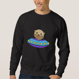 Otter Universe UFO In Space Spaceship Sweatshirt