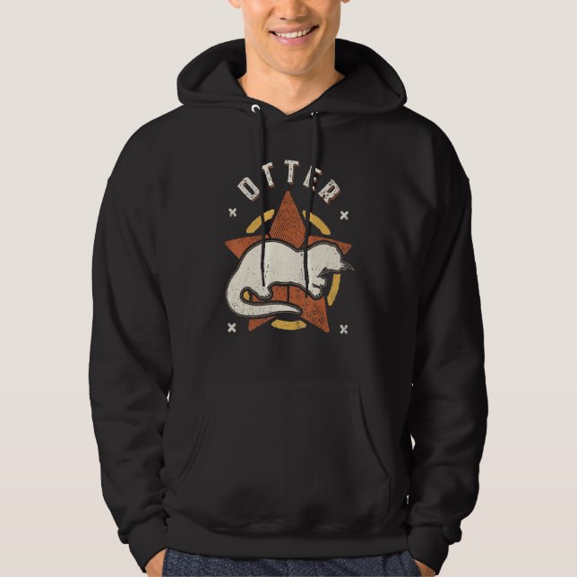 Otter Vintage Retro Classic Animal Hoodie (Front)