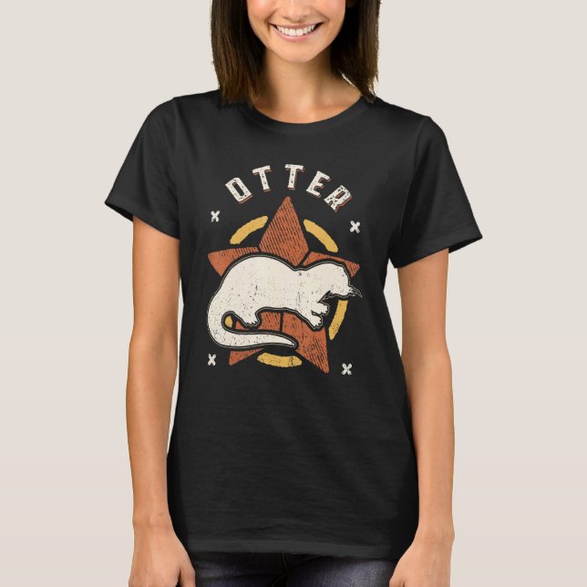 Otter Vintage Retro Classic Animal T-Shirt (Front)