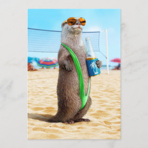 Otter Wearing Mankini Invitation
