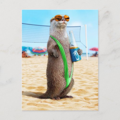 Otter Wearing Mankini Invitation Postcard