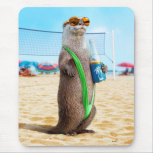 Otter Wearing Mankini Mouse Pad