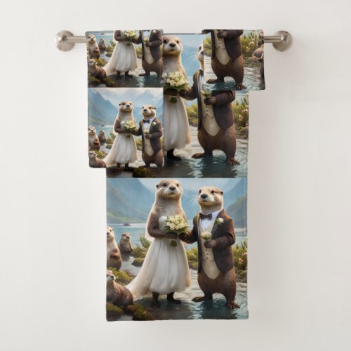 Otter Wedding Day Bath Towel Set