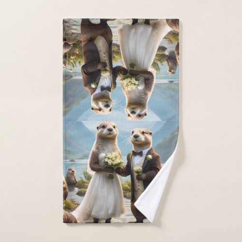Otter Wedding Day Hand Towel