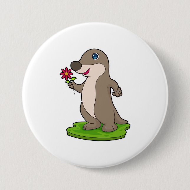 Otter with Flower Button (Front)
