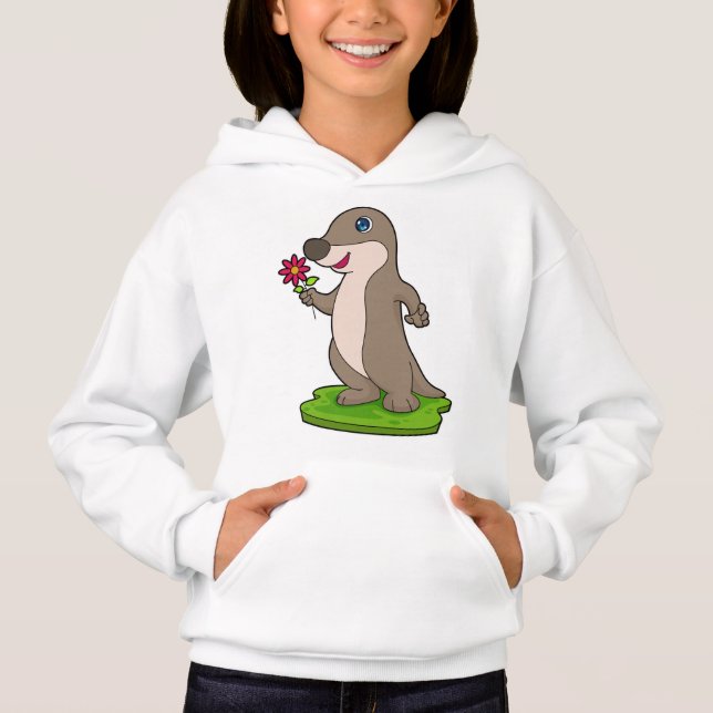 Otter with Flower Hoodie (Front)