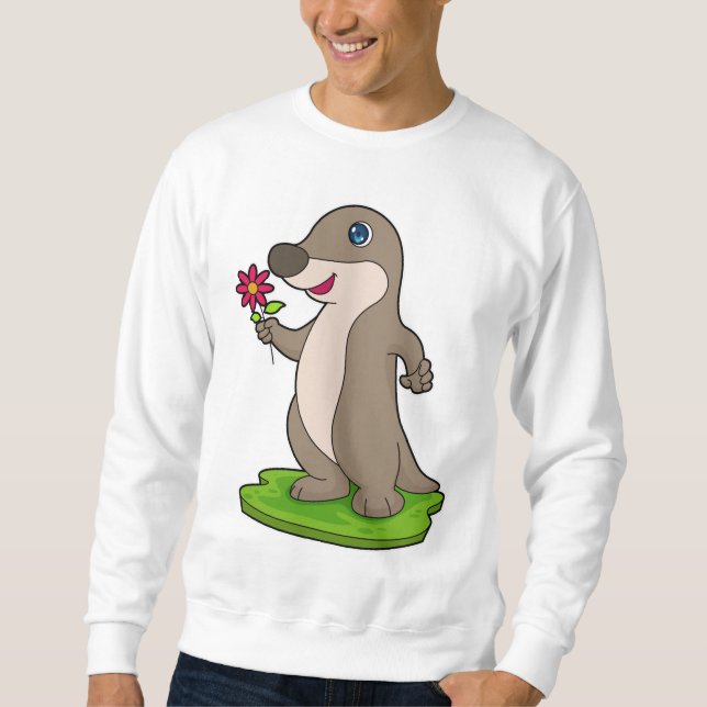 Otter with Flower Sweatshirt (Front)