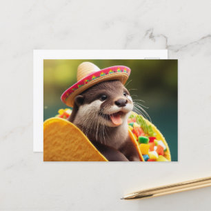 Otter With Tacos Adorable Postcard