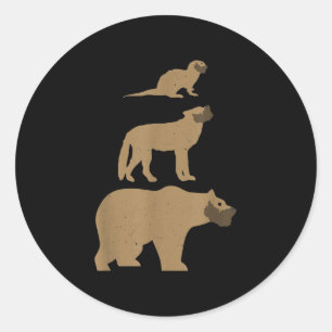 Otter Wolf Bear gay slang Funny Gift Classic Round Sticker