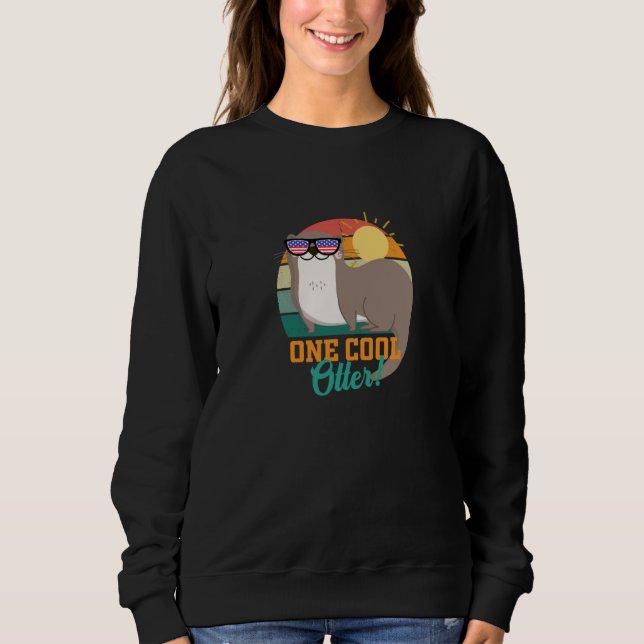 Otter World Otter Day Wildlife Otters men women ki Sweatshirt (Front)