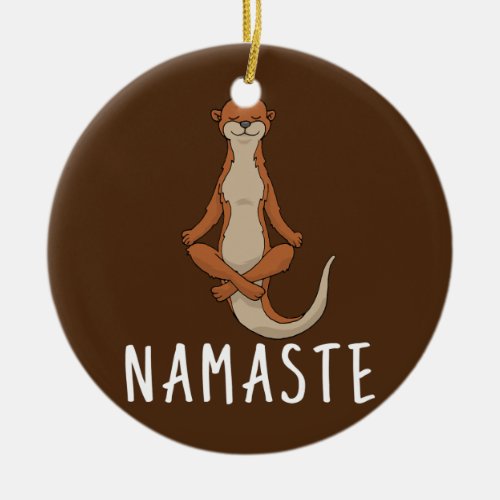 Otter Yoga  Ceramic Ornament