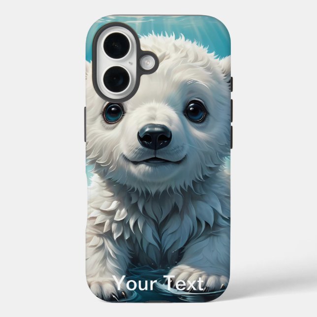 Otterbox Bear pup sitting on a iceberg wildlife Case-Mate iPhone Case (Back)