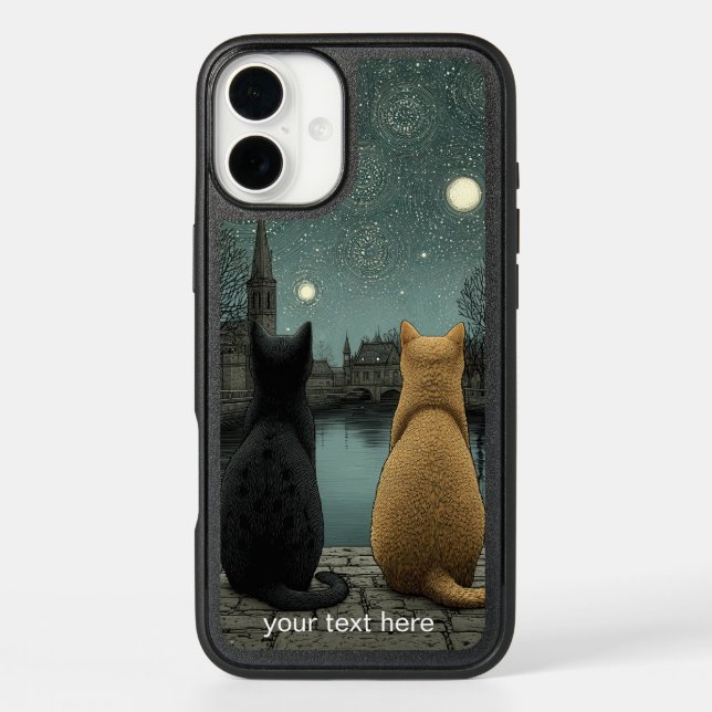 OtterBox: Cats Staring at The Starry Night Sky Otterbox iPhone Case (Back)