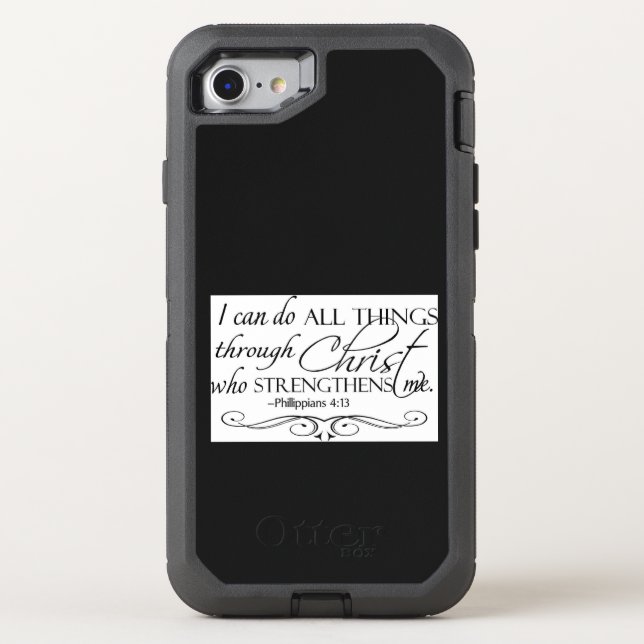 Otterbox Defender Case- I Can Do All Things.. Otterbox iPhone Case (Back)