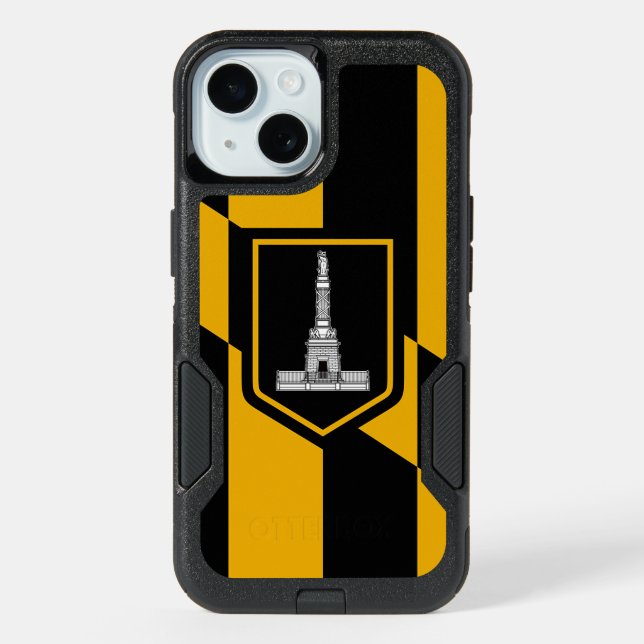 OtterBox iPhone 15 Case with Baltimore Flag (Back)
