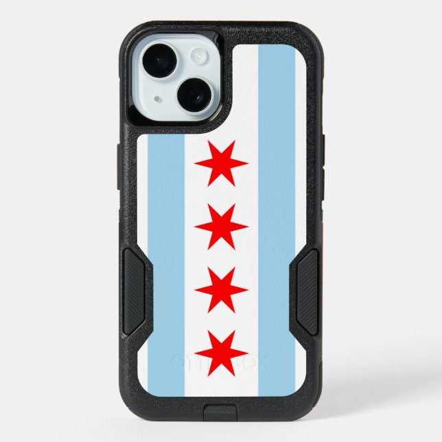 OtterBox iPhone 15 Case with Chicago Flag (Back)