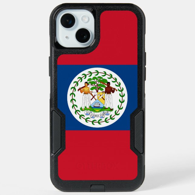 OtterBox iPhone 15 Plus Case, Belize Flag Case (Back)