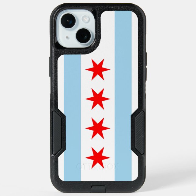 OtterBox iPhone 15 Plus Case, Chicago Flag Case (Back)