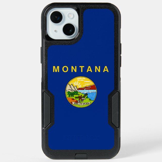 OtterBox iPhone 15 Plus Case, Montana Flag (Back)