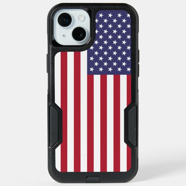 OtterBox iPhone 15 Plus Case, USA Flag (Back)