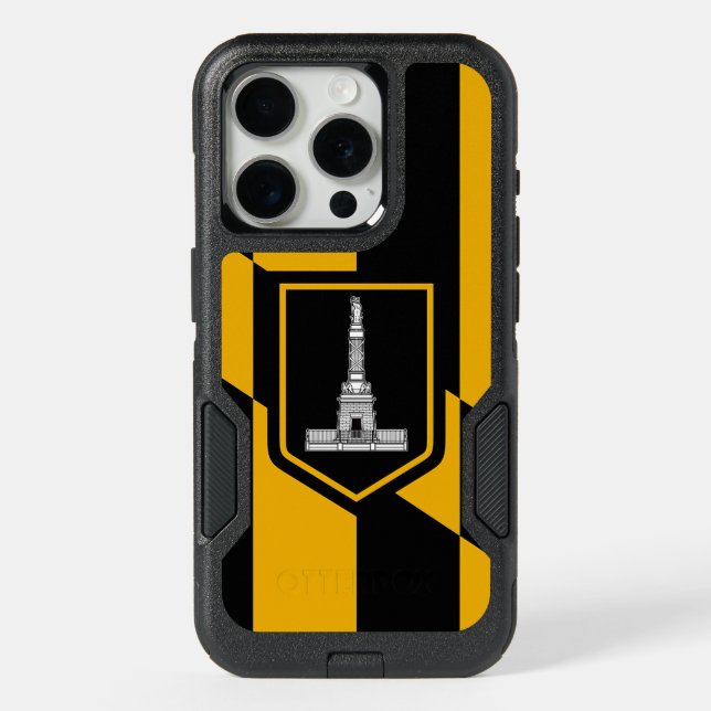 OtterBox iPhone 15 Pro Case, Baltimore Flag Case (Back)