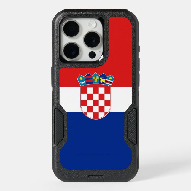 OtterBox iPhone 15 Pro Case, Croatia flag Case (Back)