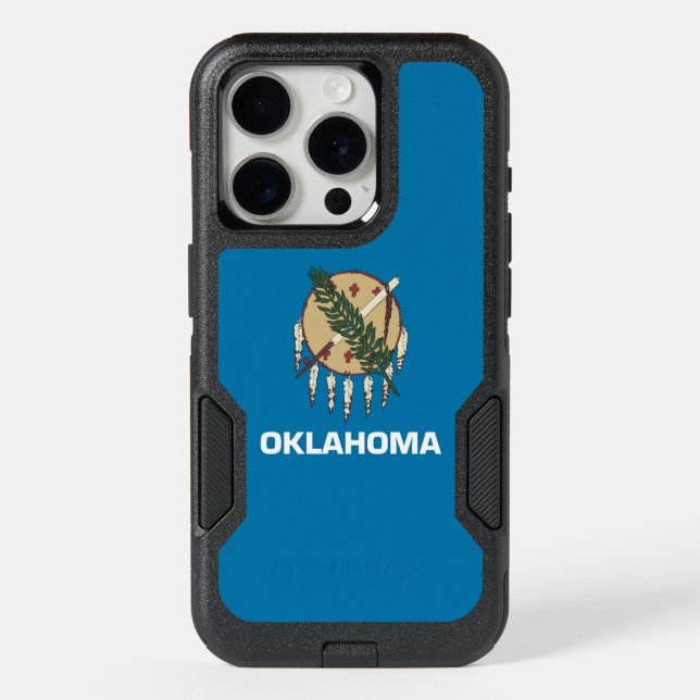 OtterBox iPhone 15 Pro Case, Oklahoma Flag Case (Back)