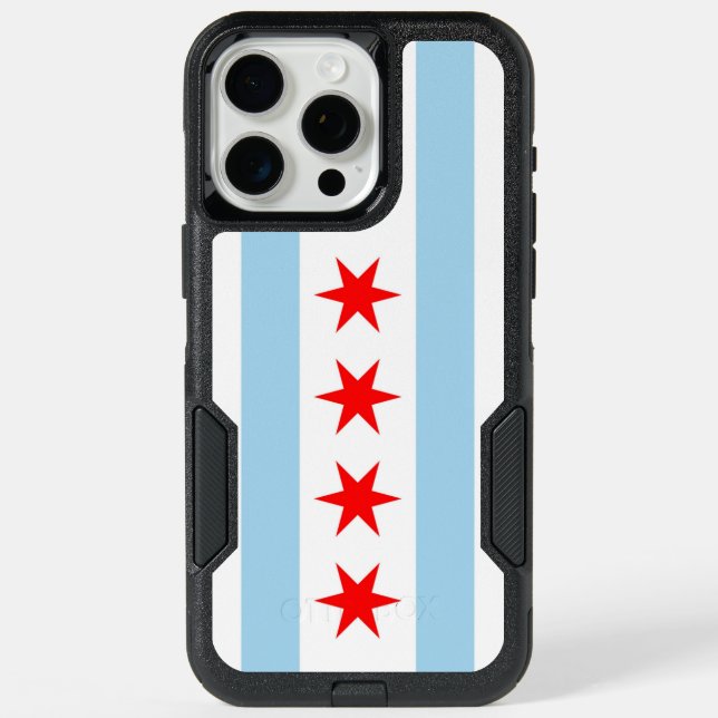 OtterBox iPhone 15 Pro Max Case, Chicago Flag (Back)
