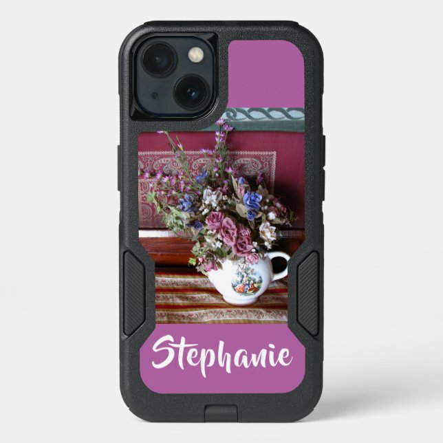 Otterbox iPhone XS Max Teapot Flowers Purple 13 Case (Back)