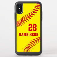 OtterBox Softball Phone Cases, Personalized OtterBox Symmetry iPhone XS Max Case