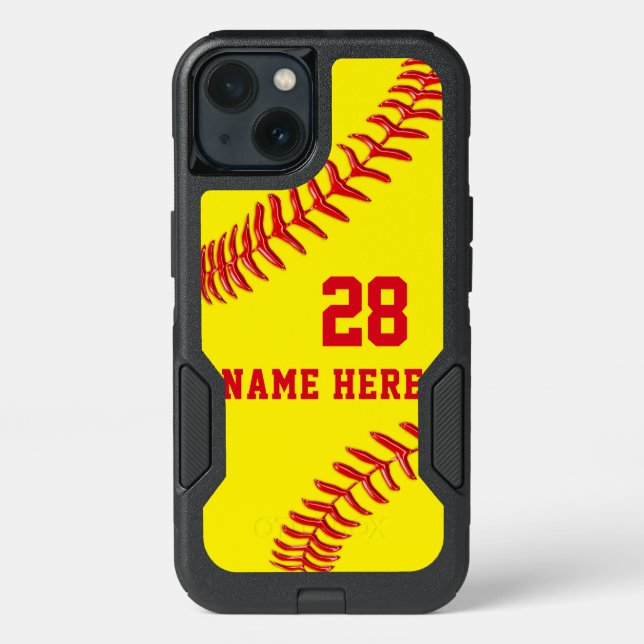 OtterBox Softball Phone Cases, Personalized Otterbox iPhone Case (Back)