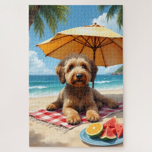 Otterhound Beach Relax Scene Jigsaw Puzzle (Vertical)