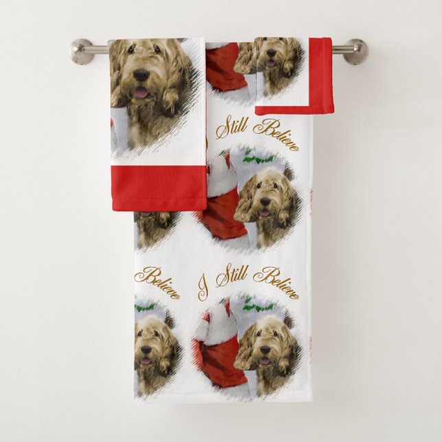Otterhound Christmas Bath Towel Set (Insitu)