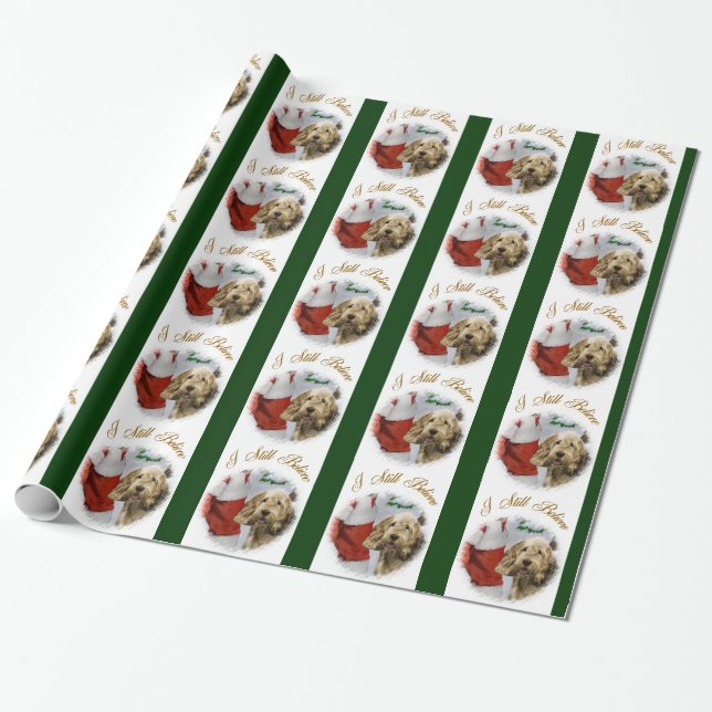 Otterhound Christmas Wrapping Paper (Unrolled)