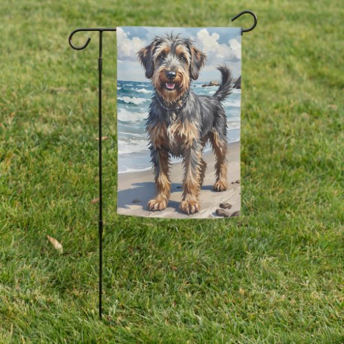 Otterhound Coastal Beach Dog Art Garden Flag
