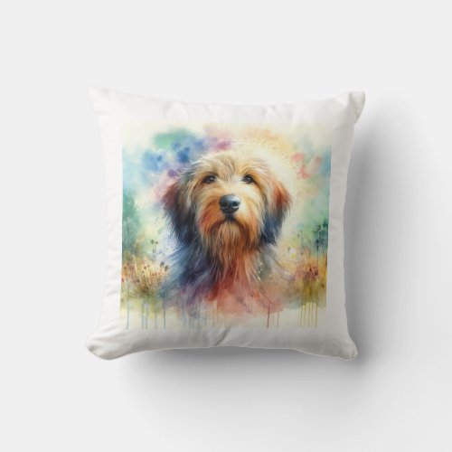 Otterhound Elegance AREF802 _ Watercolor Throw Pillow