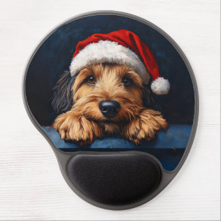 Otterhound In A Santa Hat Gel Mouse Pad