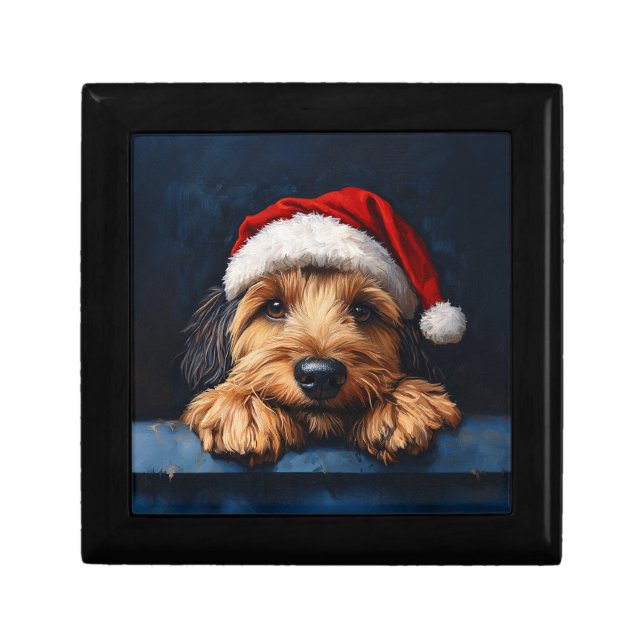 Otterhound In A Santa Hat Gift Box (Front)
