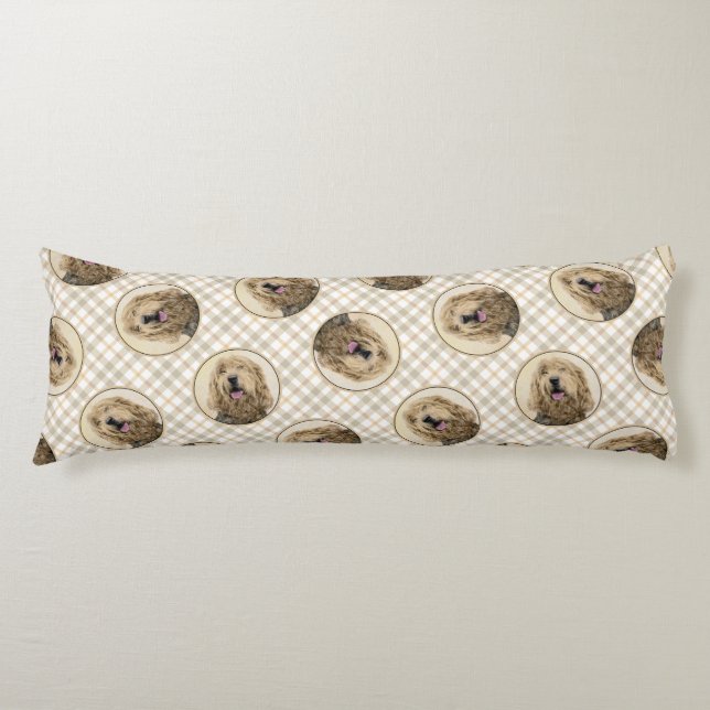 Otterhound Painting Black and Tan Original Dog Art Body Pillow (Front)